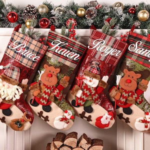 Personalized 3D Christmas Stocking,Custom Family Christmas Stocking,2025 Christmas Stockings,Christmas Gift,Holiday Stocking Decoration