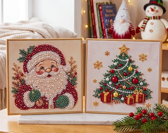 Kit de peinture nacrée de Noël, décoration murale de Noël à encadrer soi-même, kit de loisirs créatifs pour adultes, cadeau de Noël