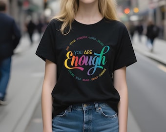Sie Sind Genug Png, Inspirierendes Shirt, Stolz Shirt Png, Boho Selbstliebe Png, Selbstliebe Shirt Design Png, Retro Blumen Shirt, Positives Zitat Png