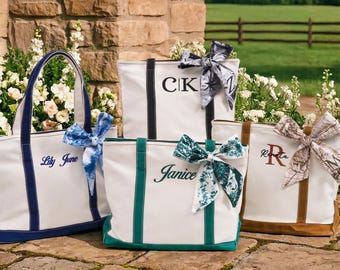 Custom LOGO Bridesmaid Tote Bag,Personalized Canvas Tote Bag,Embroidered Beach Handbags,Bachelorette Gift,School Bag with Name,Gift for Her