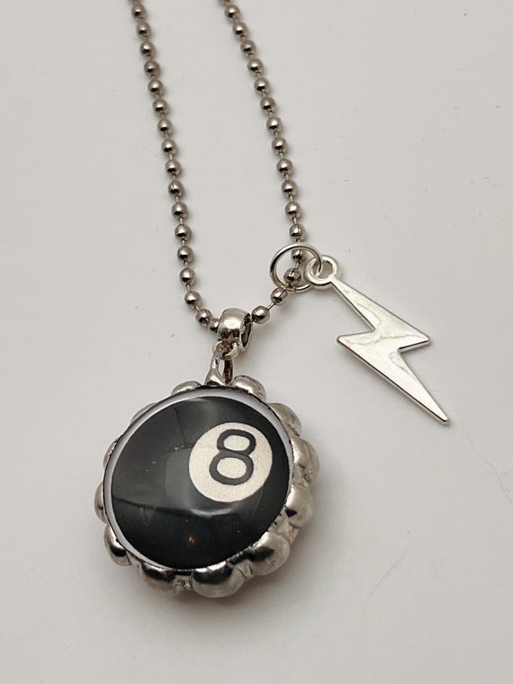 Eight Ball Soldered Glass Necklace