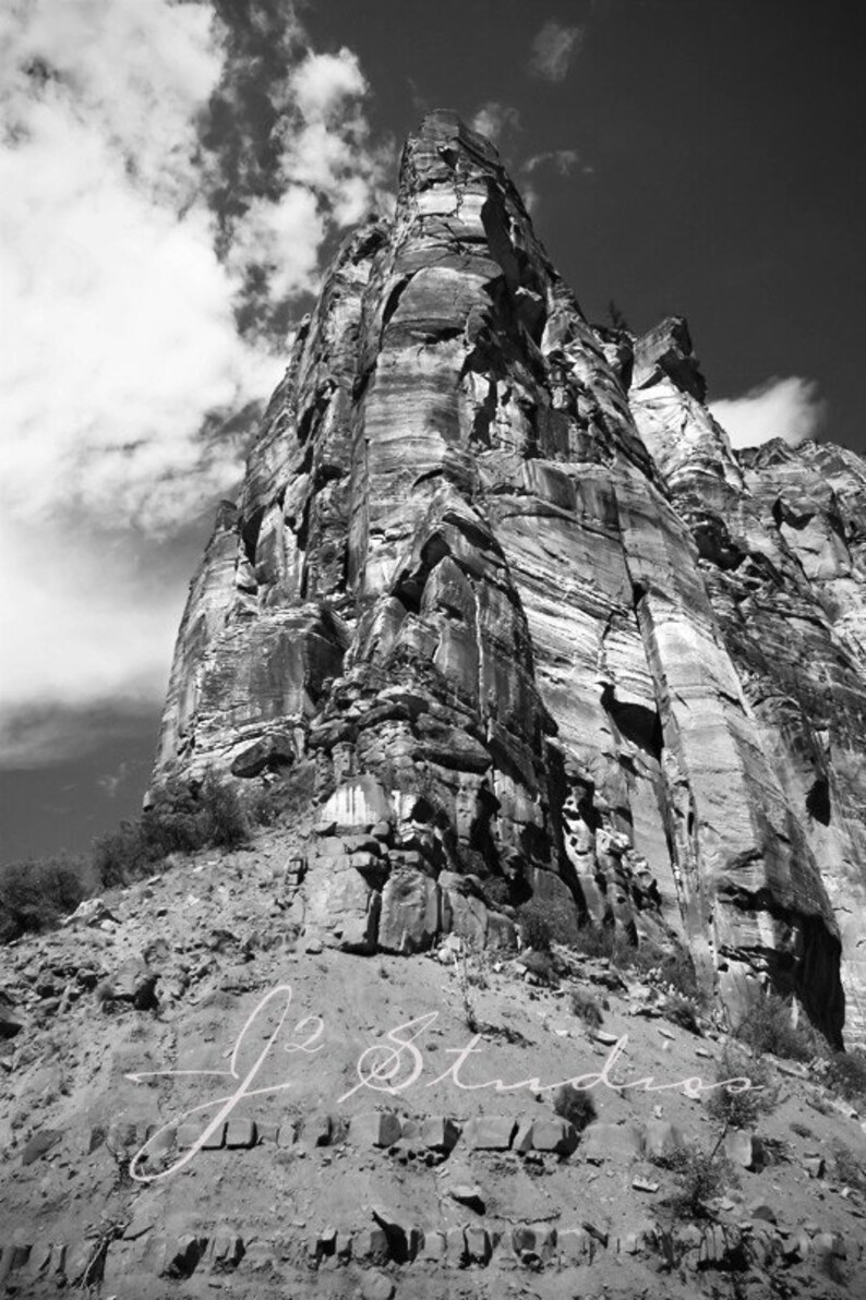Zion national park photograph black and white photography etsy