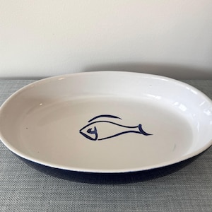 Portugal Blue and White Fish Serving Platter, Made in Portugal, ERUTIL