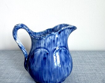 Vintage Ironstone Spongeware Mini Heart Creamer/Pitcher