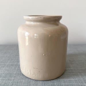 Vintage Lab-lagny French Mustard Stoneware 4.5&quot; Crock Jar, French, Made in France, Primitive, Vintage