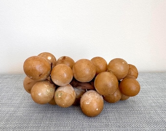 Vintage Italian Hand-carved Grapes, Cluster, Alabaster, MCM