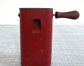 Vintage tin rattle noisemaker, working condition, red, toy, collection