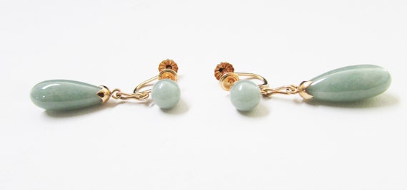 Vintage Estate Mid Century 14K Gold Celadon Earth… - image 5