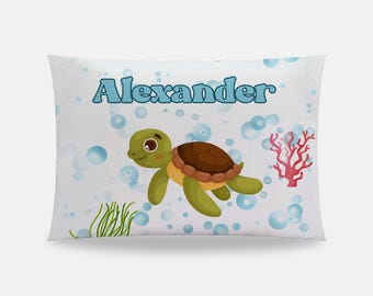 Personalized Sea turtle  Pillow Case,Sea TurtleToddler pillow,Daycare Pillow,Travel gift