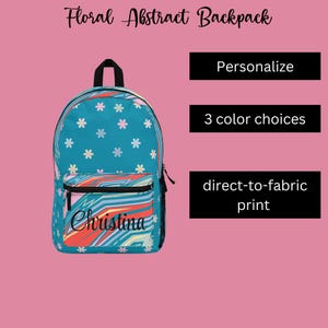 Personalized Floral kids Backpack,Cute Backpack for Kids,School Backpack,Trendy Backpack,Custom Name Bag,Everyday Carry Bag,Toddler backpack