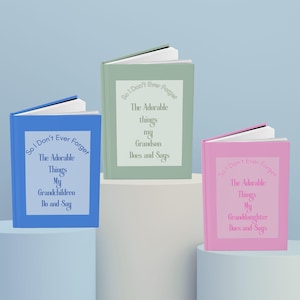 Blue Grandparent Journal - Hardcover, Matte, Grandchild, Granddaughter, Grandson, Family Memory Book, Gift for Grandma Grandpa