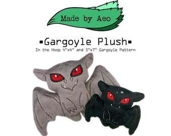 ITH DIGITAL PATTERN - Gargoyle plushie - In The Hoop Machine Embroidery Pattern for 4x4 and 5x7 hoops!