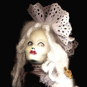 Carte Blanche Valentine Vixen doll...WiLLemeTTe...OOAK handmade kiln fired ceramic clay & kidskin art doll with haunting glass eyes