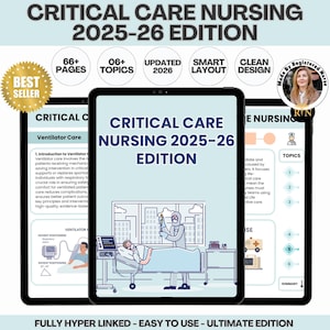 Hyperlinked Critical Care Nursing 2025 - 26 Edition, ICU Study Guide, Med Surg, Nursing Study Guide, Nursing School Notes, Nursing Essential