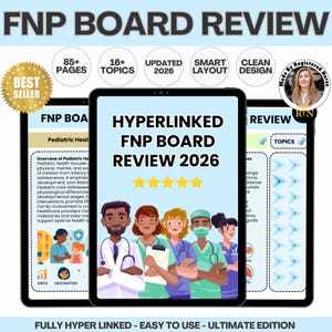 Hyperlinked The 2025 Family Nurse Practitioner Board Prep Study Guide | ANCC, AANP Comprehensive Visual Education | FNP Certification