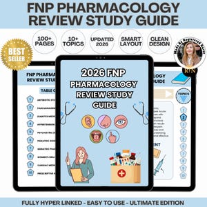 Hyperlinked FNP Pharmacology Review Study Guide 2025 - 2026 for Family Nurse Practitioner Nursing Study Guide Pharmacology Guide