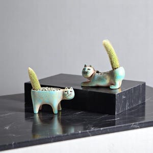 Leuke cartoon kat keramische bloempot - Cartoon dieren plantenbak voor kamerplanten en huisdecoratie