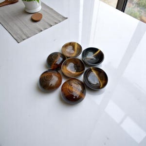 Natural Small Ceramic Bowl – Thick Seasoning Dish or Tea Bowl – Multi-Purpose Soy Sauce & Tableware Bowl for Kitchen or Restaurant