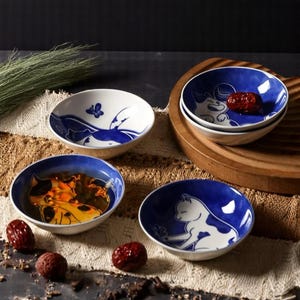Japanse kattensausschotel – schattig sushibord in waterdruppelvorm, servies met cartoonpatroon voor dipsaus, snacks en desserts