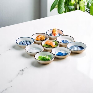 Japanese Ceramic Seasoning Dish – Small Round Soy Sauce & Snack Plate – Minimalist Tableware for Home Kitchen Decor