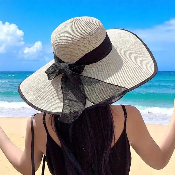 Wide Brim Straw Sun Hat: Foldable Panama Style Beach Hat  display picture 1
