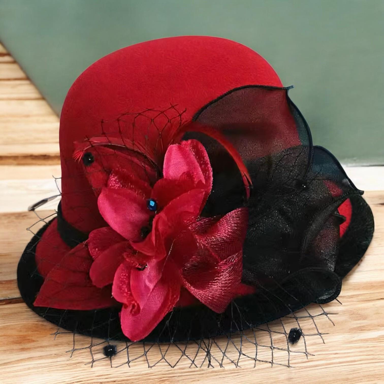 Elegant Cloche Hat: Formal Wedding Bowler With Floral Detail 