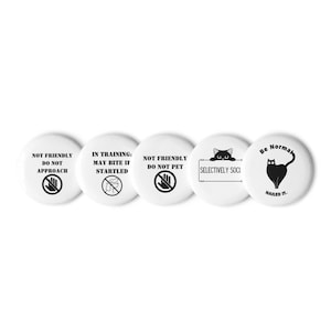Sarcastic Pin Button Set: Introvert Humor, Mental Health Awareness