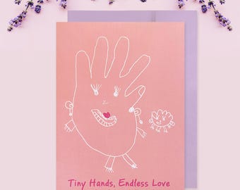 Tiny Hands, Endless Love – Mother's Day Card by Kid Artist | Handmade Thank You Card for Mom from Child