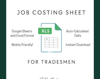 Einfache Kostenaufstellung für Handwerker | Material, Arbeitskosten & Gewinn erfassen | Digitaler Download (Excel/Google) | Mobilfreundlich