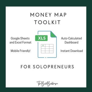 Money Map Toolkit for Solopreneurs | Easy Bookkeeping Spreadsheet for Small Business | Track Income, Expenses & Taxes