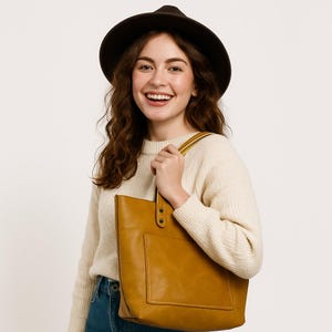 Leather Tote Bag for Women, Handmade Brown Tote, Genuine Leather Tote Bag, Woman Leather Tote, Shoulder Bag, Genuine Leather Tote for Women