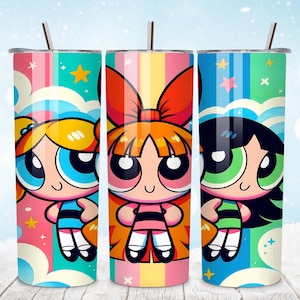 Super süsses Trio Tumbler Wrap | 20 Unzen Skinny Tumbler Sublimationsentwurf | Bezaubernd und wild Cartoon Wrap | Digitaler Download PNG