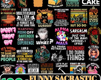 100 Files Sarcastic Png Bundle, Sarcasm Png, Funny Sarcastic Png, Funny Png Designs, Sarcastic Quotes Png, Adult Humor Png, , Digital File