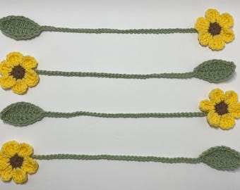 Crochet Sunflower Bookmark | Handmade Flower Bookmark | Cute Gift for Book Lovers | Crochet Gift Idea