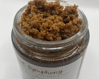 Suikerscrub, volledig natuurlijk, biologisch, ongeraffineerde kokossuiker, ongeraffineerde KOUDGEPERSTE kokosolie, exfoliërend, hydrateert diep, gaat veroudering tegen