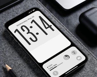 Zwart-wit minimalistisch behang | iPhone-achtergrond | Achtergrond vergrendelen en startpagina | Direct downloaden | Digitale download | Telefoonachtergronden