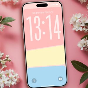 Pink & Blue Wallpaper | Minimalist Wallpaper | Android Wallpaper | Modern Design | Instant Download | Digital Download | Phone Wallpaper