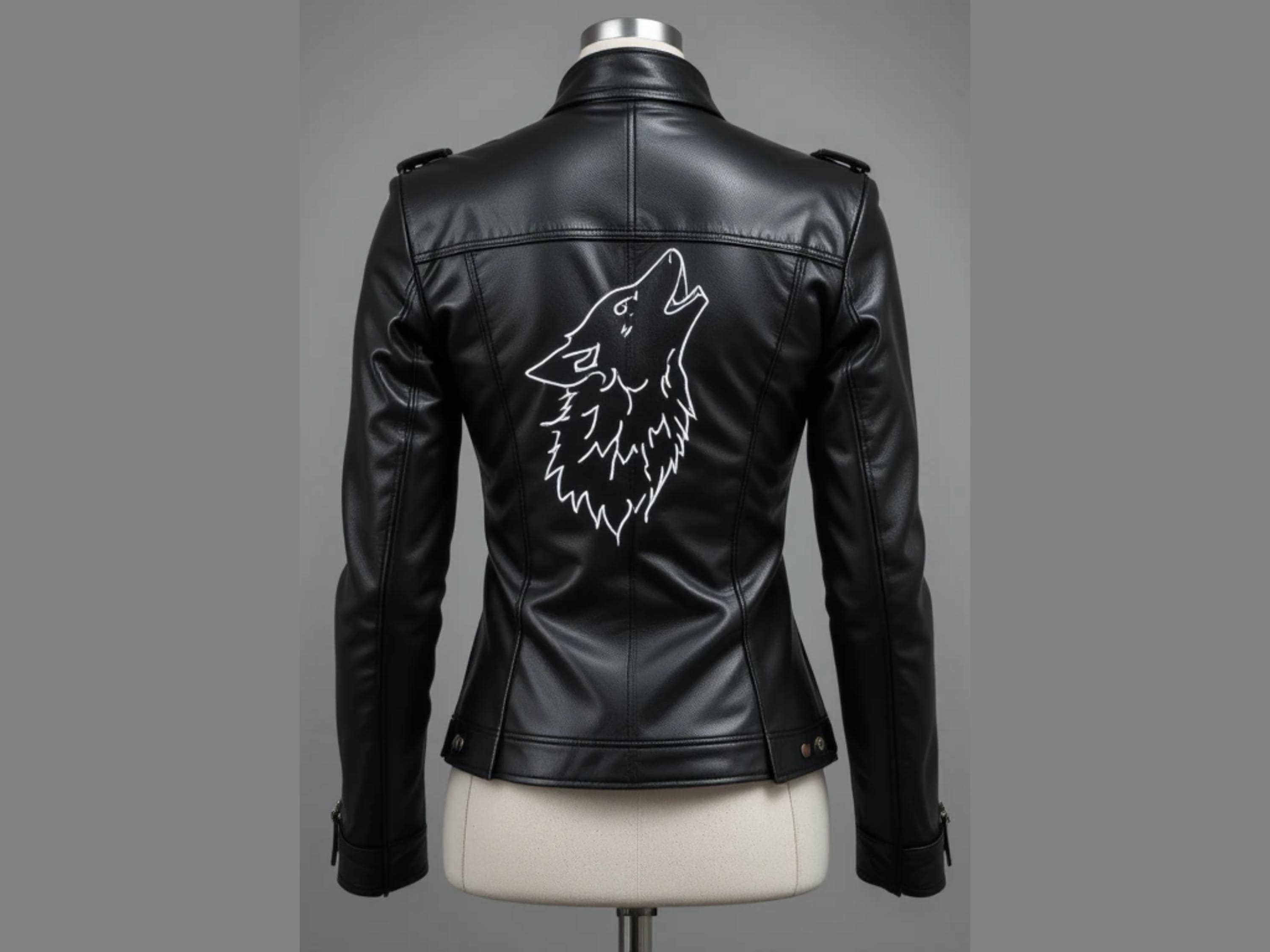 Wolf Leather Jacket - Etsy UK