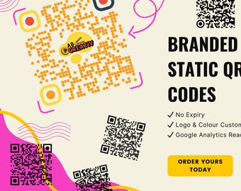 Branded QR Code Design – Custom Static QR Codes with Logo, Colours + Google Analytics Tracking – No Expiry