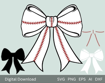 Coquette Baseball Bow SVG: Sports Mama Design, Cricut Cut File (Digital Download)