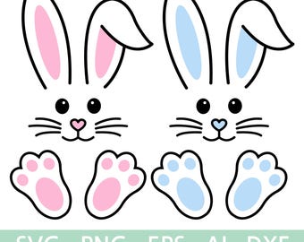 Easter Bunny SVG, Digital Download, Svg, Png, Dxf, Eps, Ai, Easter Bunny Clipart, Easter Day, Rabbit Ears, Bunny Ears, Paws, Feet, Cut File
