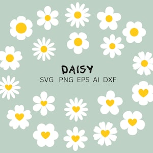 Daisy SVG Bundle: Floral Clipart, Cricut & Silhouette (Digital Download)