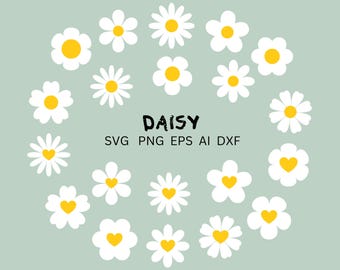 Daisy SVG Bundle: Floral Clipart, Cricut & Silhouette (Digital Download)