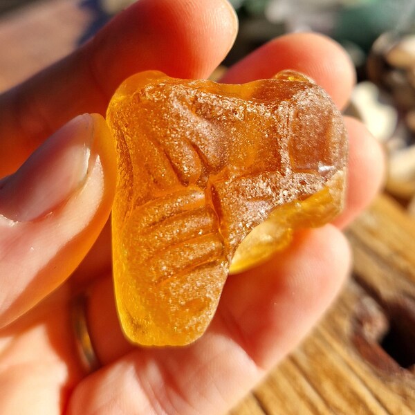 HUGE DECORATIVE CHUNK | Honey Yellow | Rare Sea Glass | Scottish Beach Finds (11840)