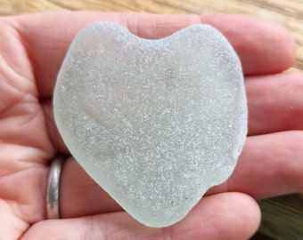 LARGE SEAGLASS HEART | Love | Natural Sea Glass Shard | Rare | Scottish Sea Glass | Jewelry Supplies (11699)