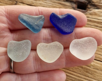 SEAGLASS HEARTS | Love | Natural Sea Glass Shard | Rare | Scottish Sea Glass | Jewelry Supplies (12618)