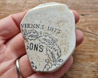 SONS | James Keiller | Dundee Marmalade Pot | 1873 | Vienna | Rare Pottery Shard | Pendant Supplies | Scottish Beach Finds (11658)