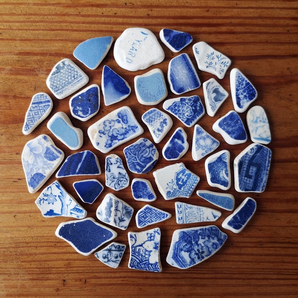 SEA POTTERY SET | Vintage Sea Worn Pottery Shards | Scottish Mix | Mosaic | Jewelry Supplies Scottish Beach Finds (9916)