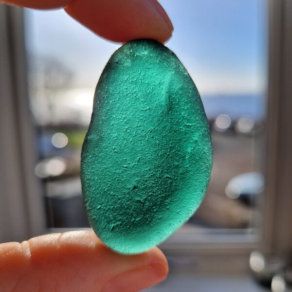 LARGE SEAHAM GREEN | Teal | Seaham Beach Glass | End of Day | English Sea Glass | Scottish Beach Finds (11298)