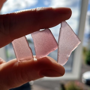 Purple Sea Glass Trio: Scottish Beach Finds, Pendant Supplies (12750)